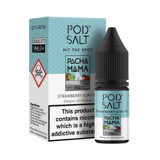 Pod Salt Fusion - Nic Salt -  Charlies Chalk Dust Pacha Mama Strawberry Kiwi Ice 