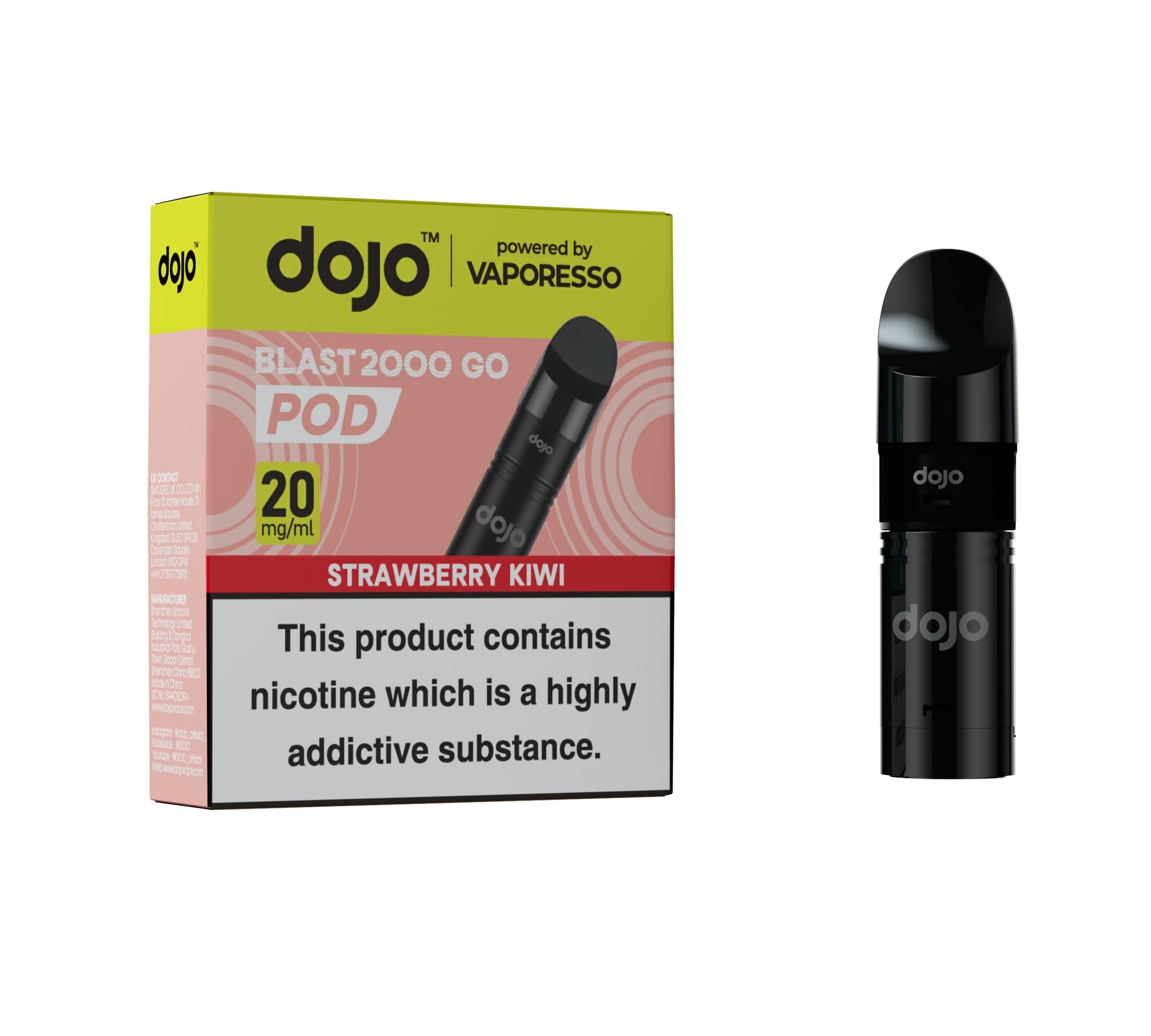 DOJO BLAST 2000 Go Pod & Refill Powered by Vaporesso - Strawberry Kiwi 