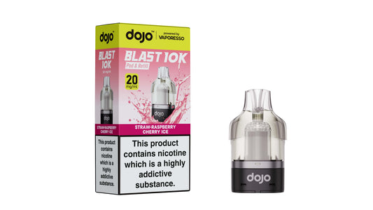 DOJO BLAST 10K Pod & Refill Powered by Vaporesso - Straw Raspberry Cherry Ice 